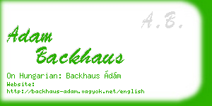 adam backhaus business card