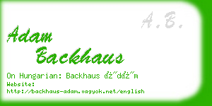 adam backhaus business card